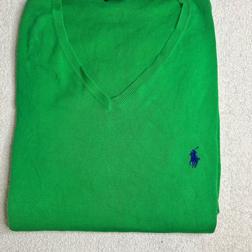 Polo by Ralph Lauren Men's V-Neck Sweater vest in Green
